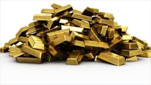 Pile of gold bars